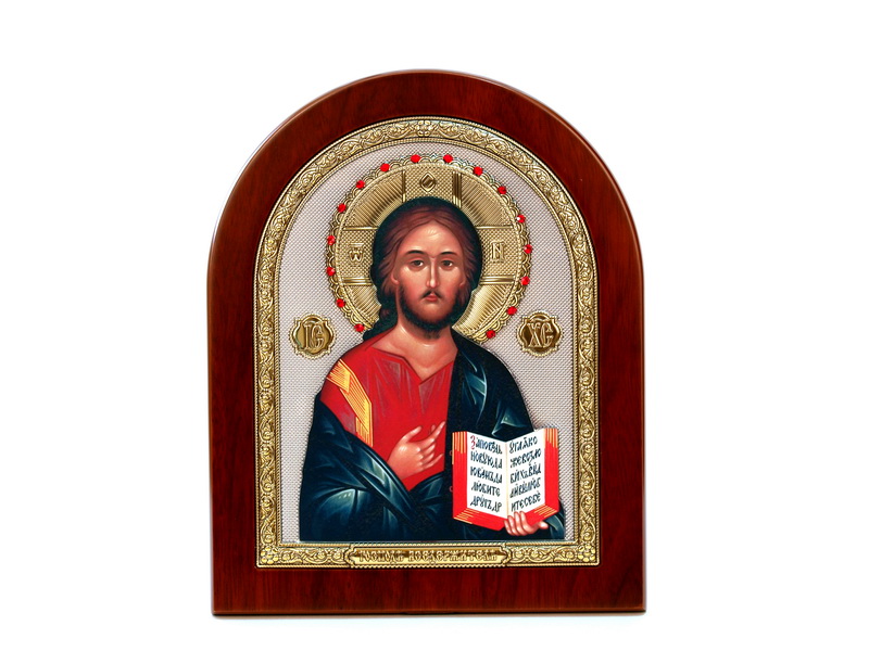 Jesus Christ Almighty - Arch, Painted Print, Solid Wood, Uncovered, Gem-Encrusted 9.76x292mm