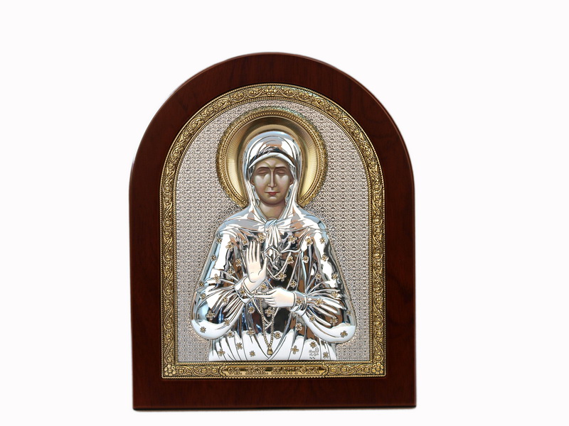 St. Matrona Of Moscow - Arch, Painted Print, Silver-Plating, Solid Wood, Uncovered, Unencrusted 4.53x135mm