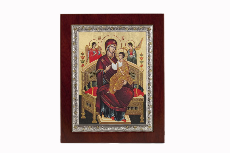 Virgin Mary Seat Of Wisdom - Rectangular, Painted Print, Solid Wood, Uncovered, Unencrusted 8.86x281mm