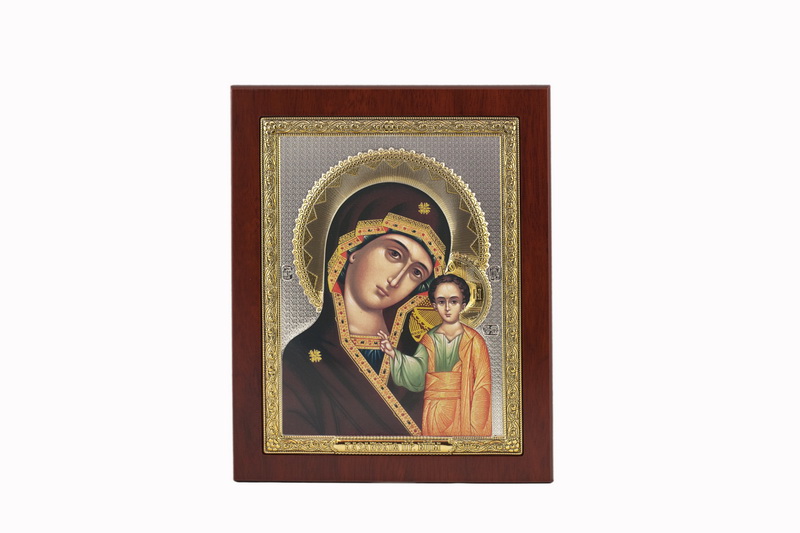 Virgin Mary Kazanskaya - Rectangular, Painted Print, Solid Wood, Uncovered, Unencrusted 5.71x176mm